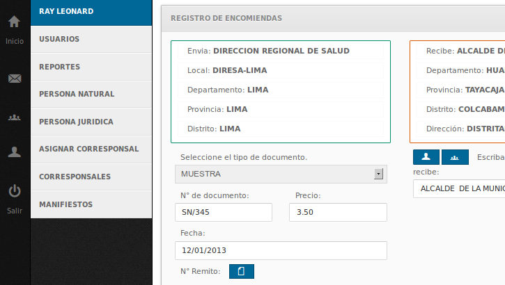 Registro de Encomiendas